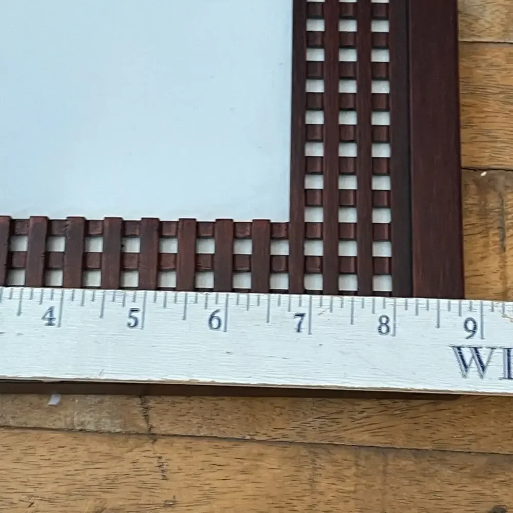 Decorative Picture Frame 4.5 x 6.5 in Dark Brown Grid Patterned Frame Standing